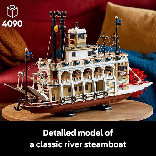 LEGO Ideas River Steamboat Building Set - Room Decor for Men and Women - Boat Model Building Kit for Adults, Ages 18+ - Arts & Crafts Display for...