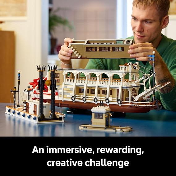 LEGO Ideas River Steamboat Building Set - Room Decor for Men and Women - Boat Model Building Kit for Adults, Ages 18+ - Arts & Crafts Display for...