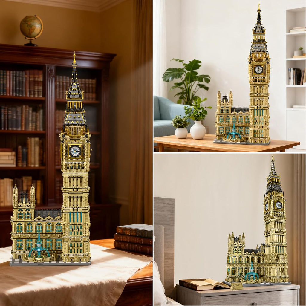 Reobrix Big Ben Architecture Building Set 1.39M Large Landmark Tower | 13825 Pcs Large Building Block Kit with Realistic Clock for Adults, London Clock..
